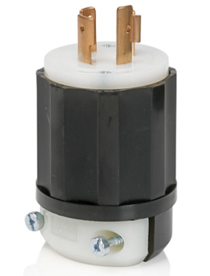 Leviton 2411E Lever Edge, Locking Plug Black & White Finish