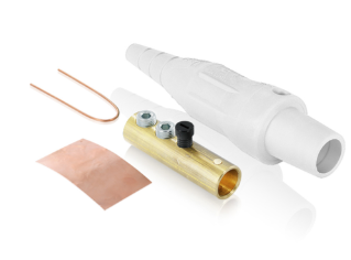 Leviton 16D45-AUW 16 Series Plug, Female, 190A Max, 600V Double Set Screw Termination, #6-#2 Cable Range, White Finish