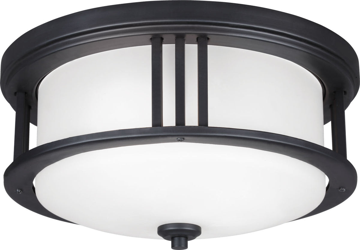 Generation Lighting Crowell 2 light black outdoor flush mount ceiling light