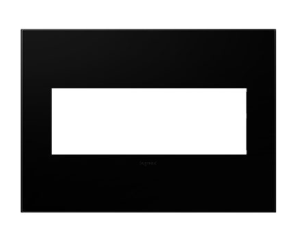 Legrand AWP3GNK4 Adorne 3-Gang Screwless Wall Plate, Black Ink Finish