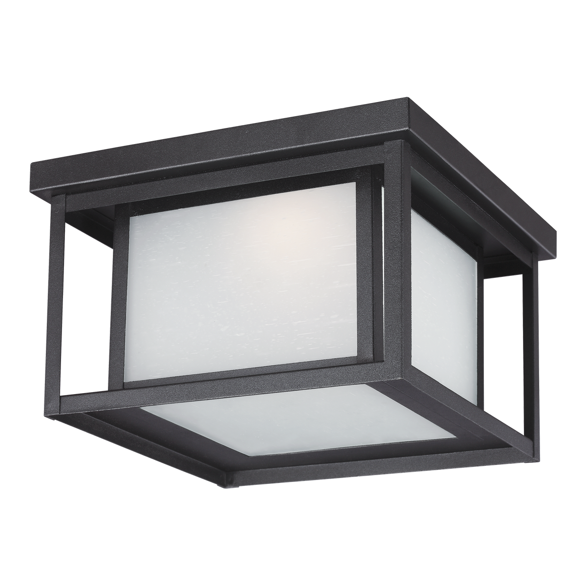 Generation Lighting Hunnington textured black LED flush mount ceiling light