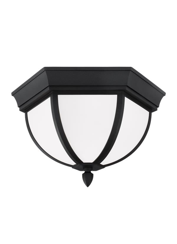 Generation Lighting 79136-12 Wynfield 2 light black outdoor flush mount ceiling light