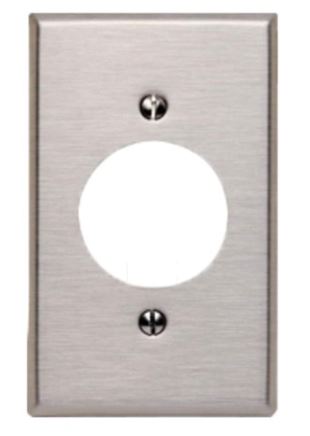 Enerlites 7941 Phone/cable One-Gang 1.405" Diameter Metal Wall Plate, Silver Finish