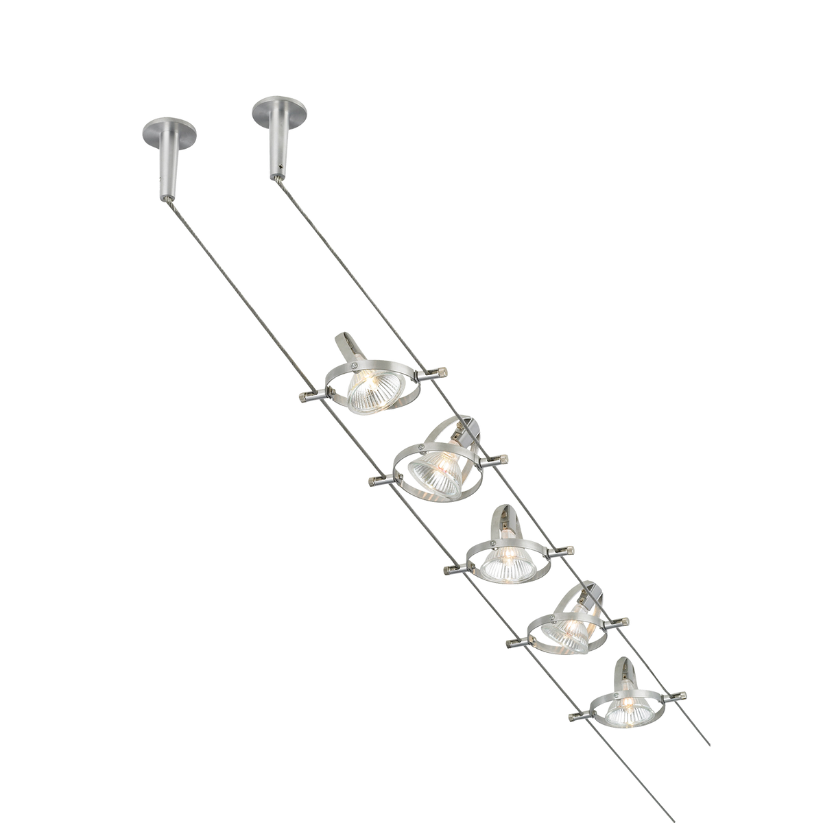 Generation Lighting Tiella 5 light matte nickel cable lighting kit