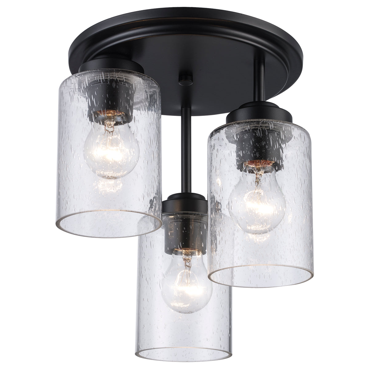 Trans Globe Lighting 80520-3 BK Mod Pod 3 light black flush mount ceiling light