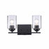 Trans Globe Lighting 80522 BK Mod Pod 2 Light Black Bath Vanity Wall Light front view