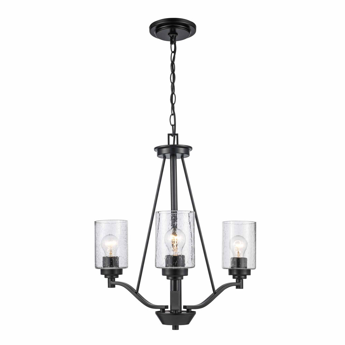 Trans Globe Lighting 80525-3 BK black 3 light chandelier