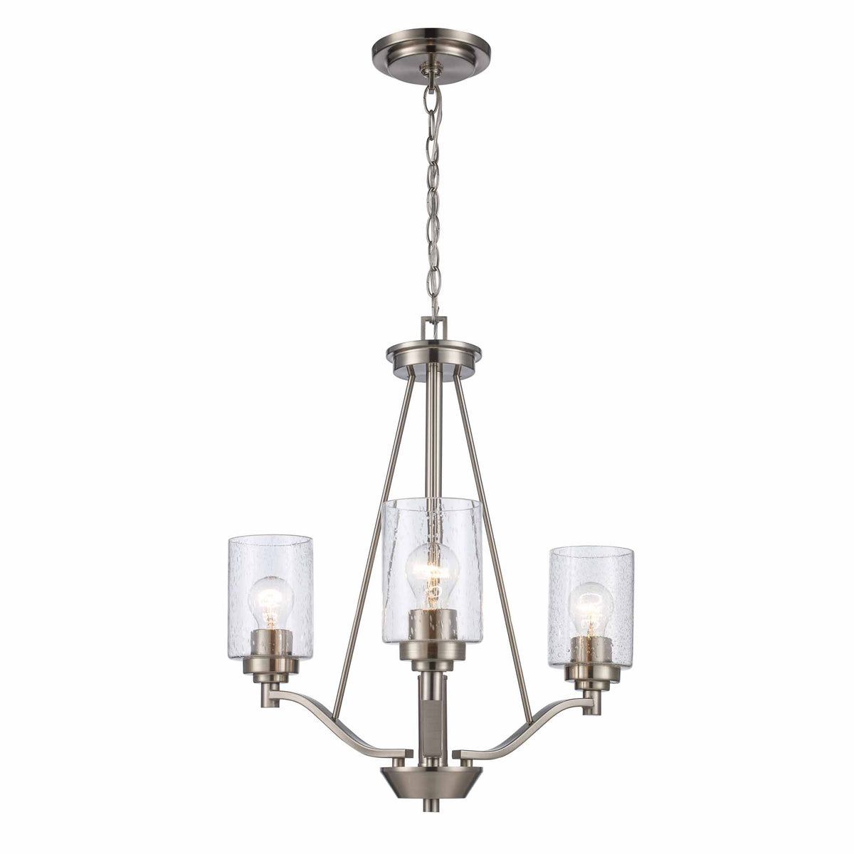 Trans Globe Lighting 80525-3 BN Mod Pod 3 light brushed nickel chandelier