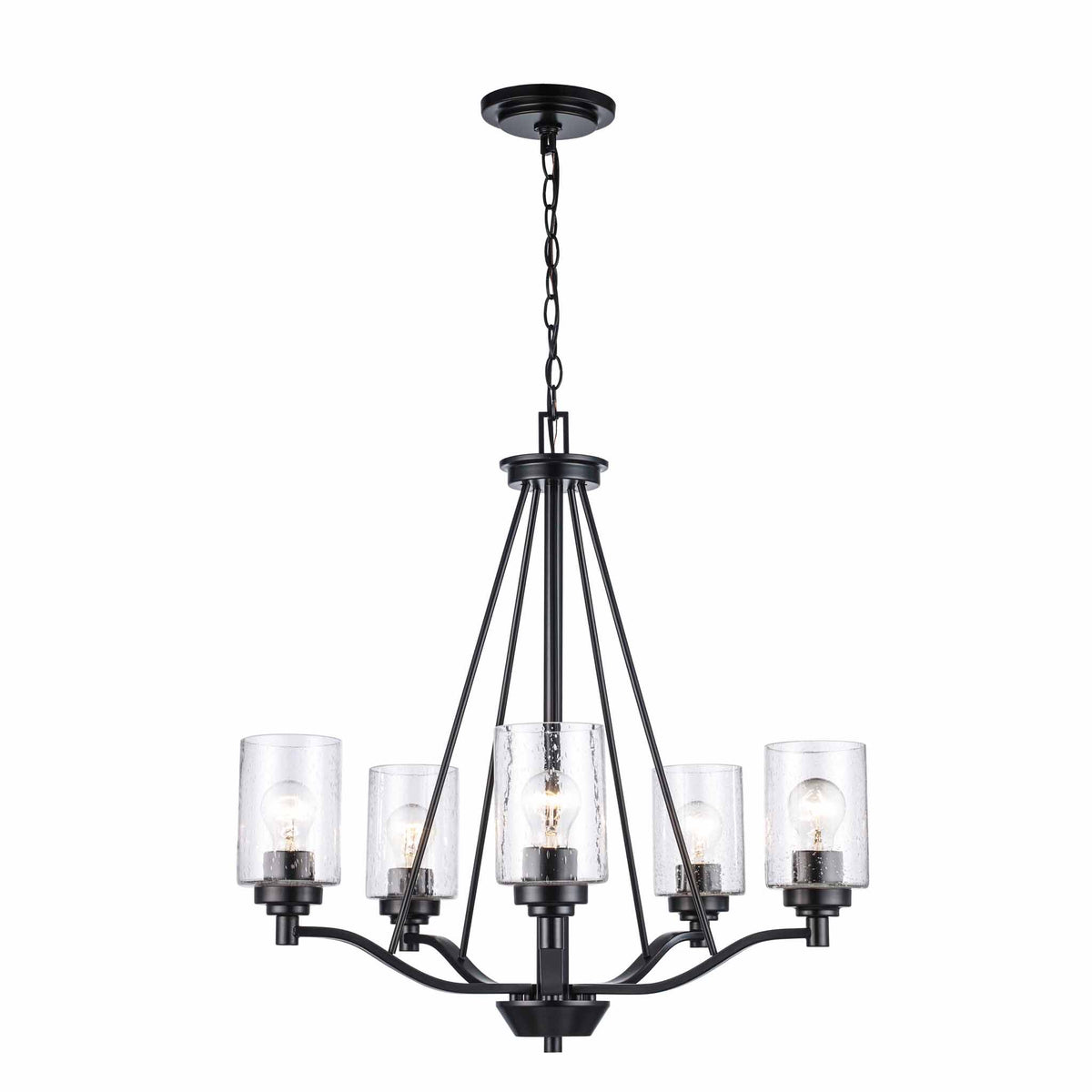 Trans Globe Lighting 80525 BK Mod Pod 5 Light Black Chandelier Ceiling Light