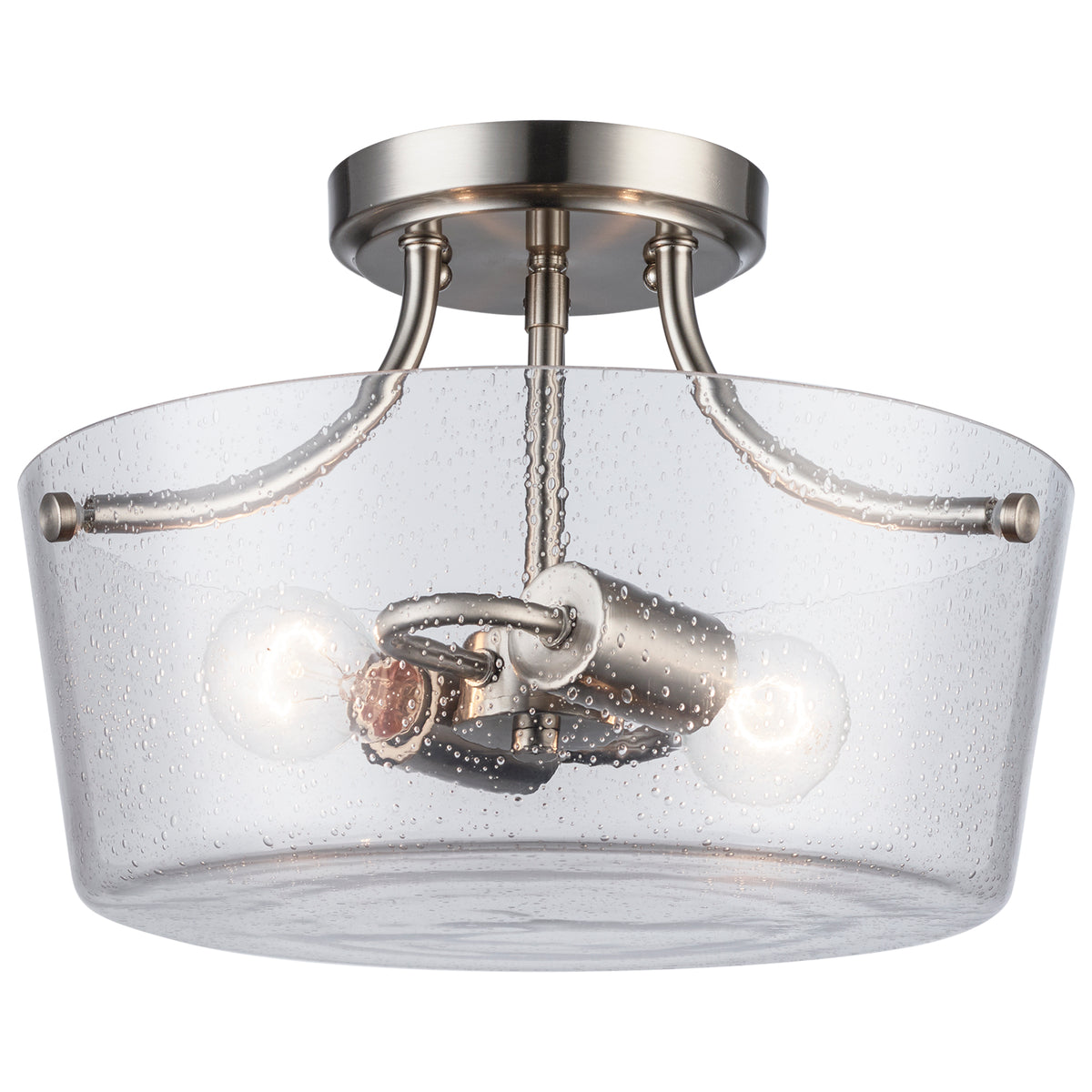 Trans Globe Lighting 80527-2 BN Mod Pod 2 light brushed nickel semi-flush mount ceiling light