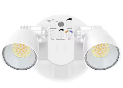 EnVisionLED LED-XSL2R-2P25-TRI-WH-PIR 8.06-in Security Flood Light w/ Motion Sensor, Voltage 120V, Wattage 16W/25W, White