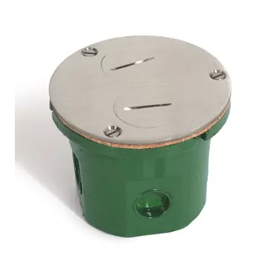 Lew Electric 812-DFB-NS Flush Mounted Round Floor Box w/Nickel Bronze Cover