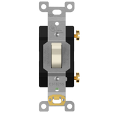 Enerlites 81201-LA 20 Amp Heavy Duty Toggle Light Switch, Single Pole, 20A 120/277V, Grounding Screw, Commercial Grade, UL Listed, 81201-GY, Light Almond Finish