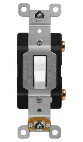 Enerlites 81201A-BK 20 Amp Heavy Duty Toggle Light Switch, Single Pole, 20A 120/277V, Grounding Screw, Commercial Grade, UL Listed, Black Finish