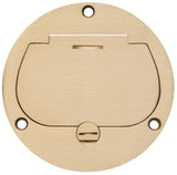 Arlington FLB3531MB 1-G Cut In Floor Box Kit, Flush to the Floor, with Cover and One Flip Lid, Brass