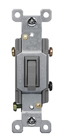 Enerlites 83150-GY Toggle Light Switch, 3-Way or Single Pole, 15A 120-277V, Grounding Screw, Residential Grade, UL Listed, Grey Finish
