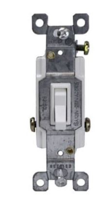 Enerlites 83150-W Residential Grade 15A Toggle Switch, Three-Way, White Finish