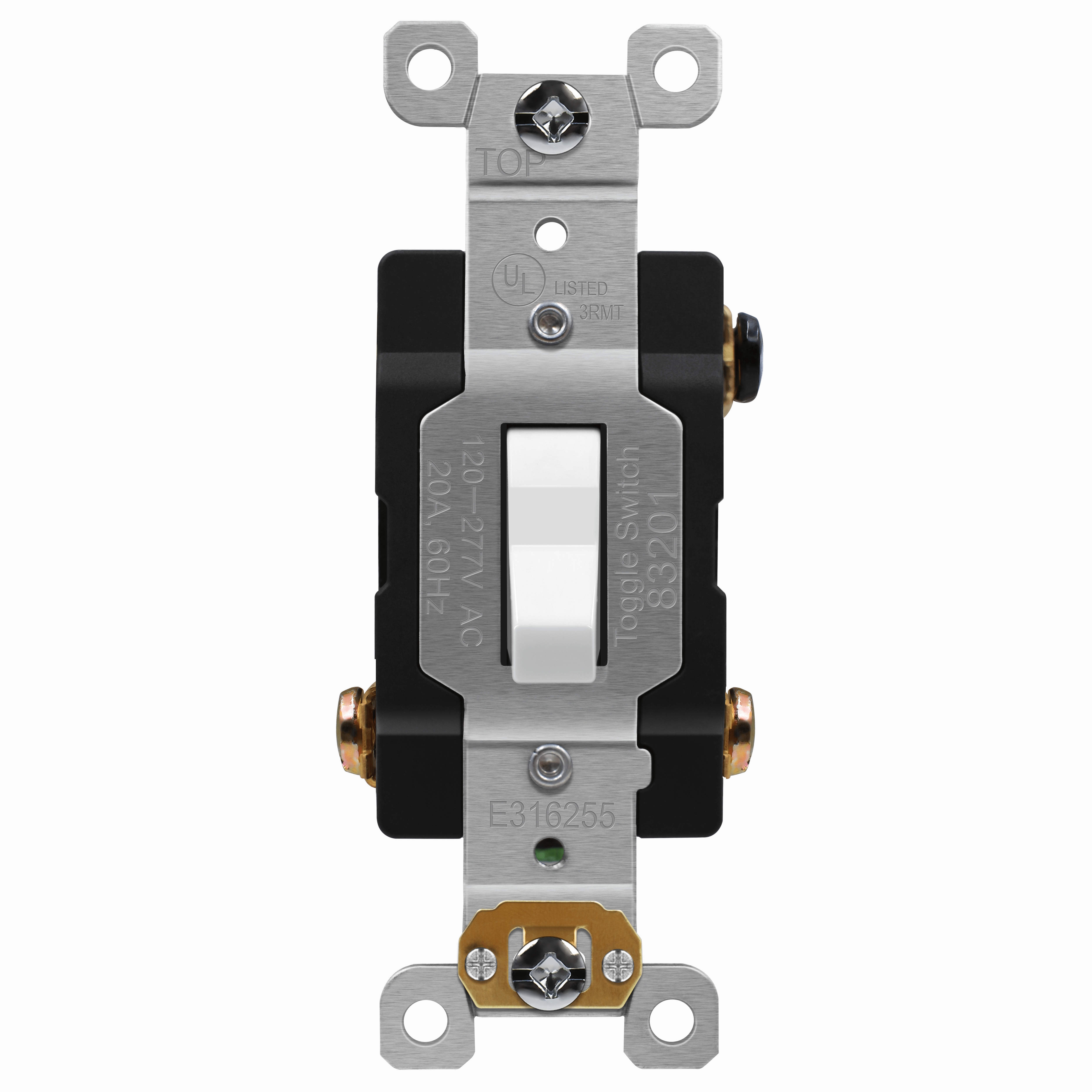 Enerlites 83201A-W Antimicrobial Industrial Toggle Switch 20A, 3-Way, White