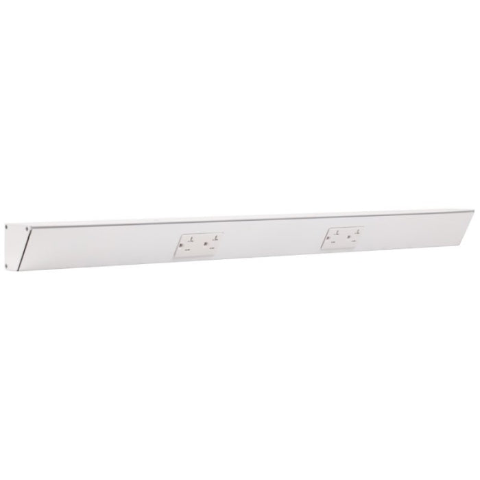 Task Lighting TR30-2WD-P-WT 30" Angled Power Strip, 2 White Duplex Receptacles, White