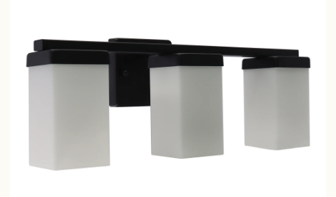 Westgate VLM-E26-3L-BK 3-Lamp E26 Lamp-Ready Vanity Light, Wattage 60W per socket, Voltage 120VAC / 60Hz, Black Finish