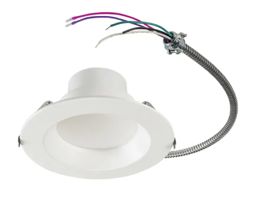 Keystone KT-RDLED38PS-10A-9CSF-CDIM Advanta 10" Round LED Commercial Downlight, Smooth Trim, Selectable Wattage, Multi-Color Temperature, Voltage 120-277V, White