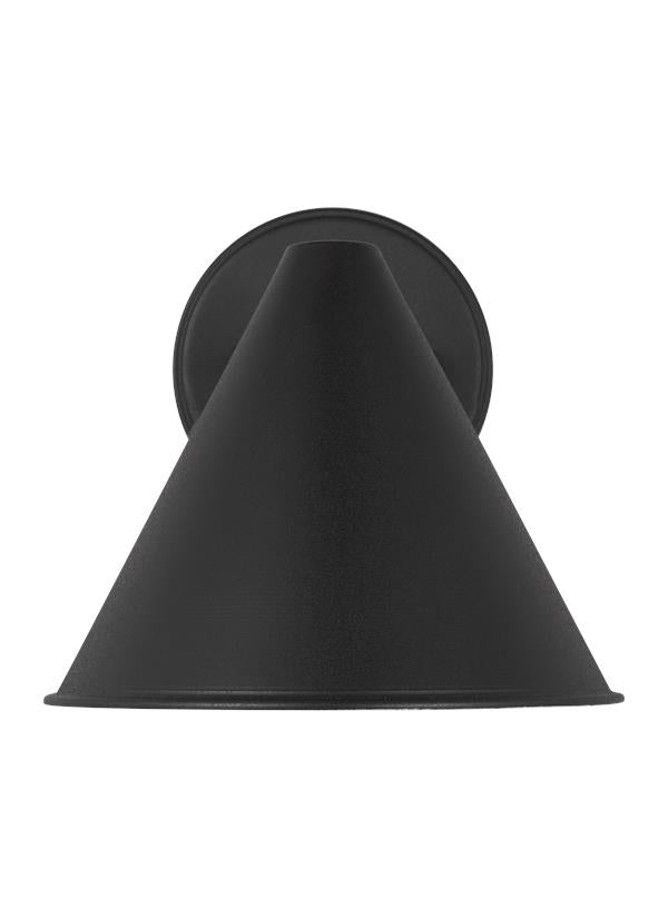 Generation Lighting Crittenden 1 light black outdoor wall lantern front view