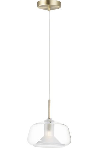 ET2 Contemporary Lighting E10042-18SBR Deuce 7.75" LED Pendant, Color Temperature 3000K, 380 Lumens, Voltage 120V, Satin Brass Finish
