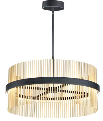 ET2 Contemporary Lighting E34207-BKSBR Chimes WiZ LED 34" inch Single Pendant Ceiling Light, Lumens 2500, Voltage 120-277V, Multi-Color Temperature, Black/Satin Brass