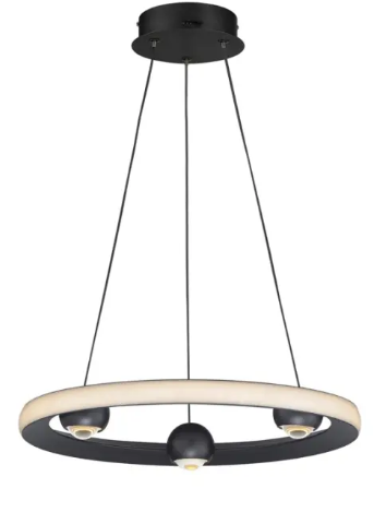 ET2 Contemporary Lighting E23511-BK Nodes 18" LED Pendant, Multi-Color Temperature, 1,700 Lumens, Voltage 120-277V, Black Finish