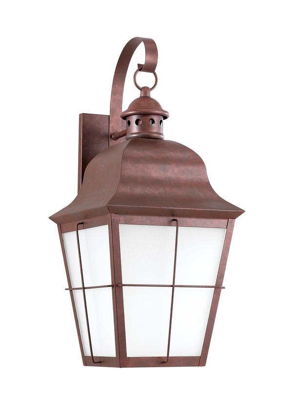 Generation Lighting Chatham 1 light outdoor wall lantern in weathered copper