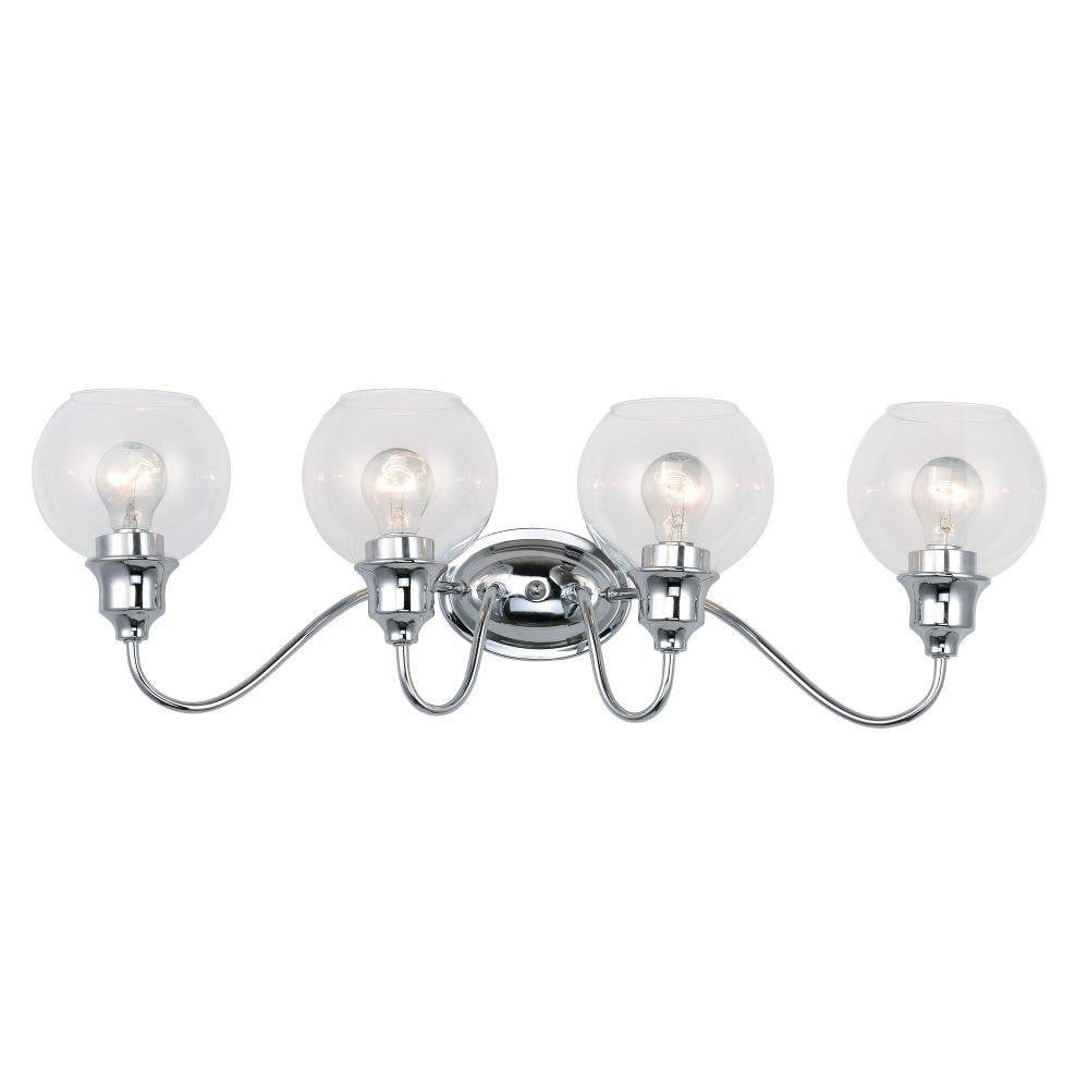 Maxim Lighting 1114SWSN Ballord 4 Light 31 inch Satin Nickel Bath Vanity Wall Light - Polished Chrome with Clear Glass front view