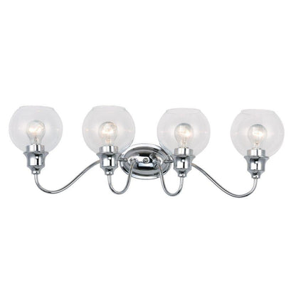 Maxim Lighting 1114SWSN Ballord 4 Light 31 inch Satin Nickel Bath Vanity Wall Light - Polished Chrome with Clear Glass front view