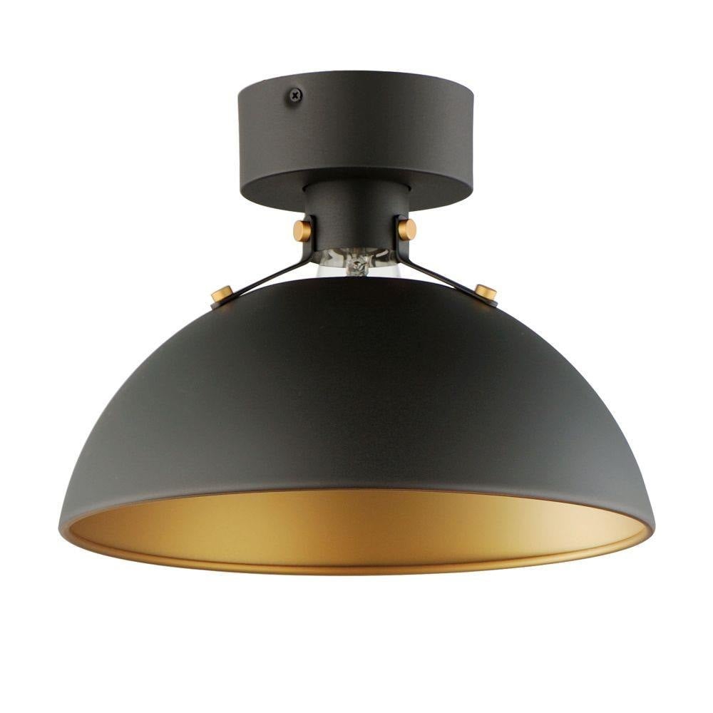 Maxim Lighting 12040WTSBR Dawn 1 Light 12 Inch White with Satin Brass Semi Flush Mount Ceiling Light - front view