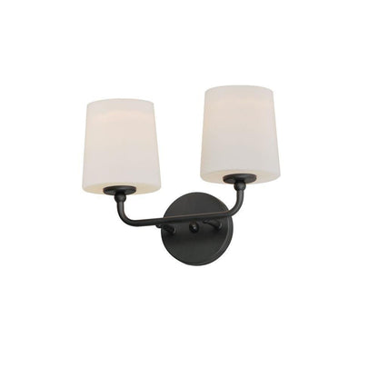 Maxim Lighting 12092SWSN Bristol 2 Light Satin Nickel Wall Sconce with Satin White Glass Shades