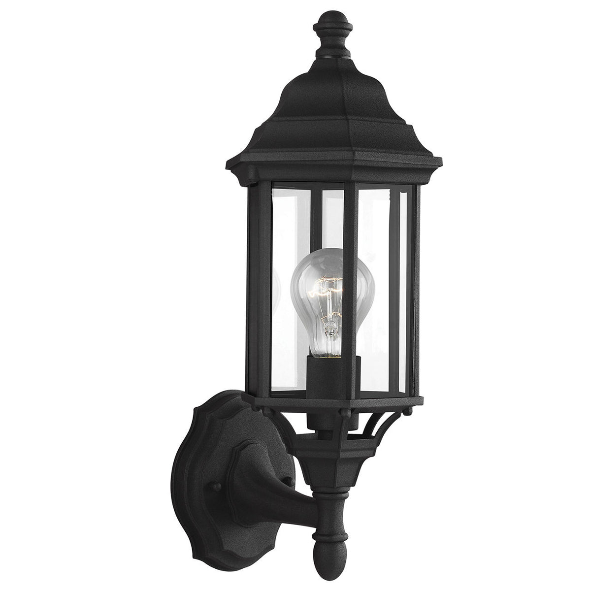 Generation Lighting Sevier 1 light textured black outdoor wall lantern