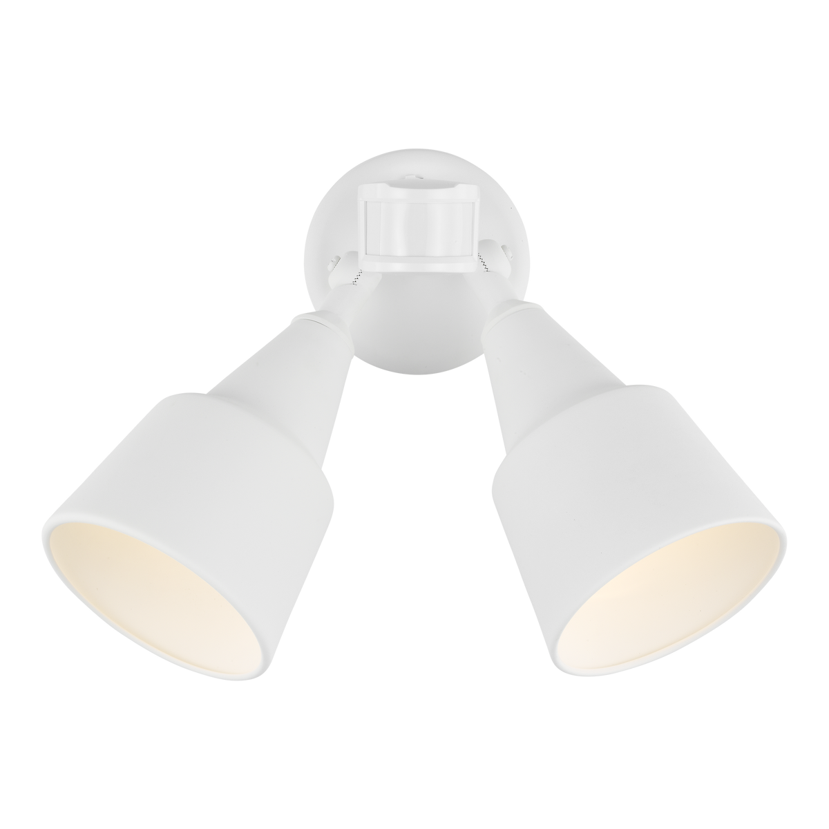 Generation Lighting 8560702PMEN3-15 white two light flood light with photo and motion sensor