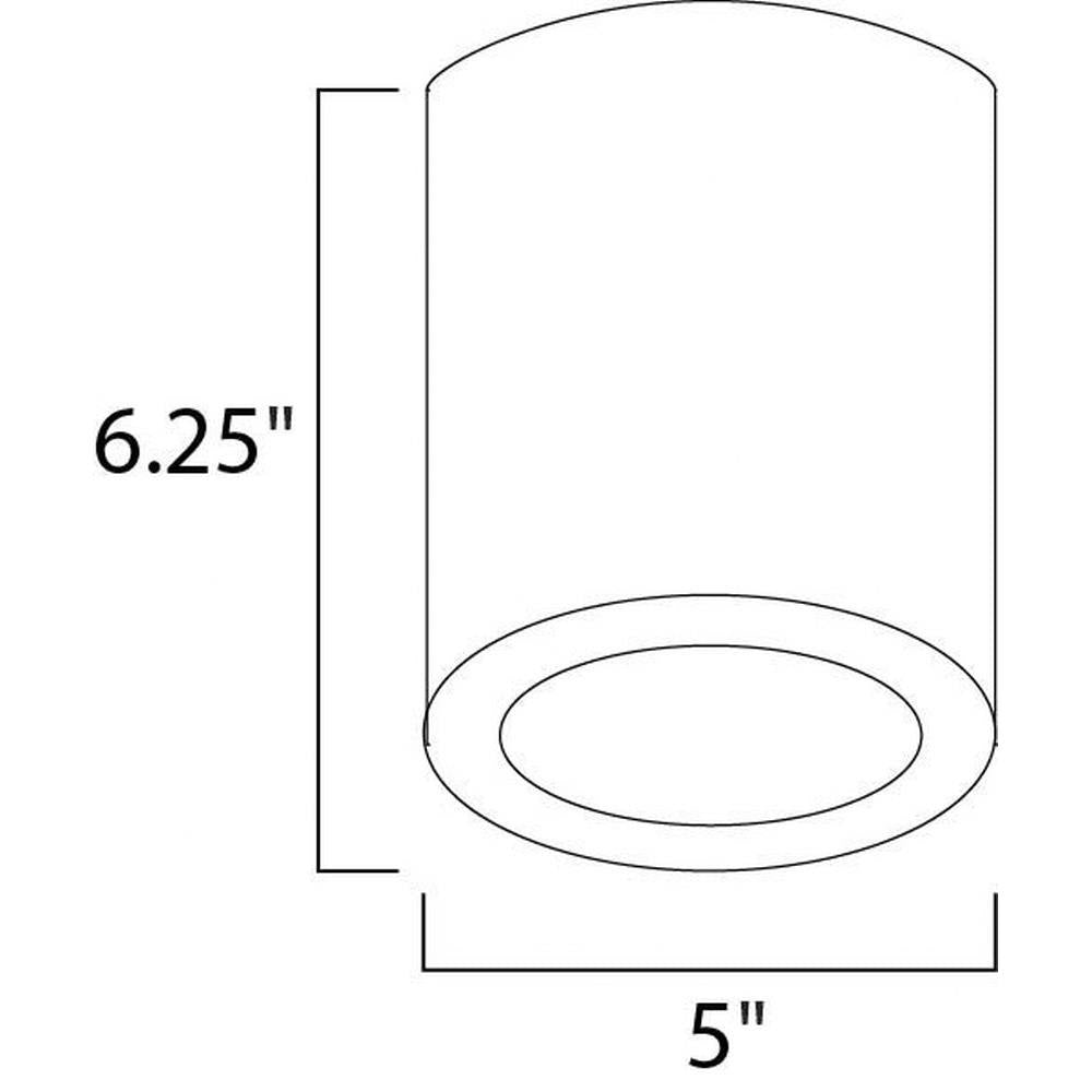 Maxim Lighting 86104ABZ Lightray Flush Mount Dimensions - 5 inch Wide by 6.25 inch High