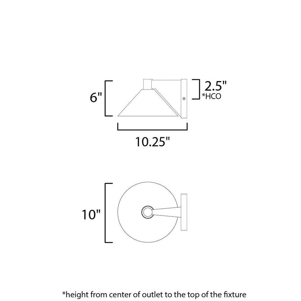 Maxim Lighting 86143BK/MSP Conoid Wall Sconce Dimensions Diagram