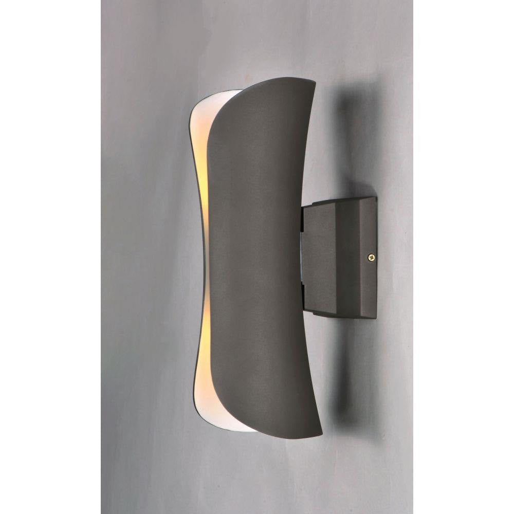 Maxim Lighting 86145ABZ Scroll Outdoor Wall Sconce Architectural Bronze - Lit Side View