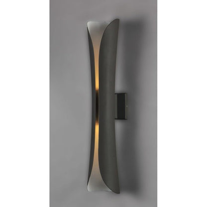 Maxim Lighting 86147ABZ Scroll Architectural Bronze Outdoor Wall Sconce - Side Angle View Illuminated