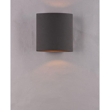 Maxim Lighting 86152ABZ Lightray Outdoor Wall Sconce front view with downward light cast on wall