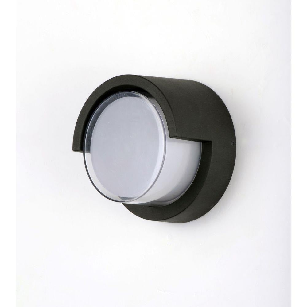 Maxim Lighting 86162BK Eyebrow Black Outdoor Wall Lantern - front view mounted on white wall