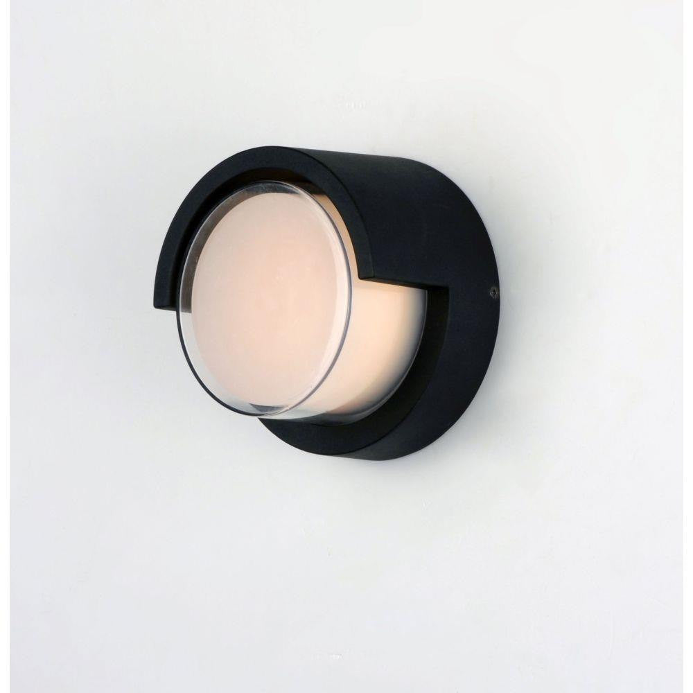 Maxim Lighting 86162BK Eyebrow Black Outdoor Wall Lantern - slightly angled front view mounted on white wall