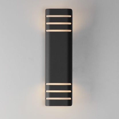 Maxim Lighting 86174BK Lightray Black LED Outdoor Wall Sconce illuminated front view