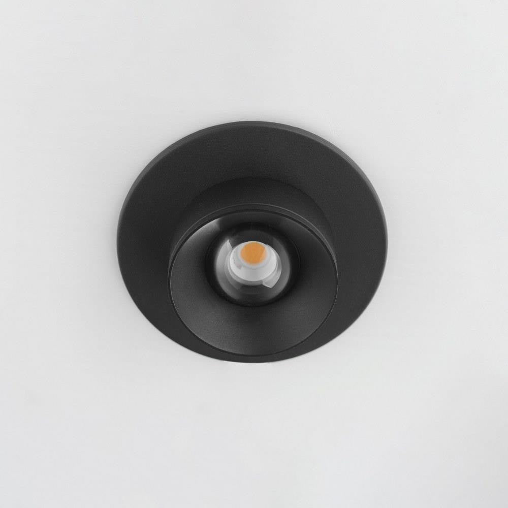 Maxim Lighting 86210BK Caldera Black LED Flush Mount - Top View Illuminated