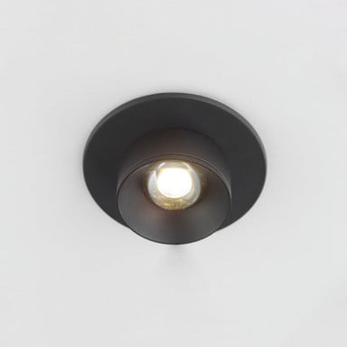 Maxim Lighting 86210BK Caldera Black LED Flush Mount - Lit Side Angle View