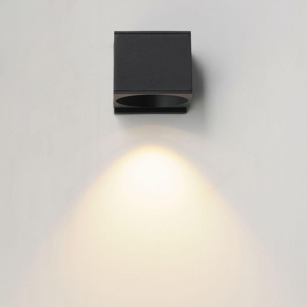 Maxim Lighting 86215BK Stout 1 Light Black Outdoor Wall Mount Light - Illuminated Side View