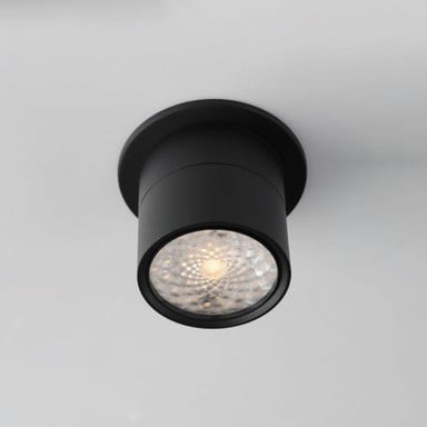 Maxim Lighting 86242WT Swinger 18W 1 LED Adjustable Flush Mount Ceiling Light - front face ceiling installation view