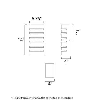 Maxim Lighting 86262BK Keyes Black Outdoor Wall Sconce Dimensions Diagram
