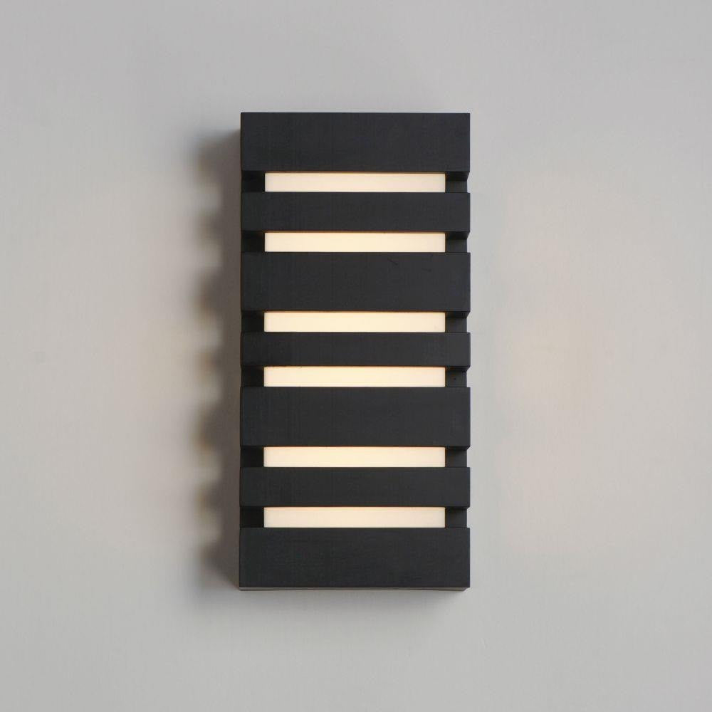 Maxim Lighting 86262BK Keyes Black Outdoor Wall Sconce Illuminated View